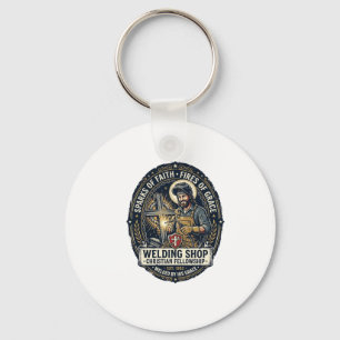 Chaveiro Camiseta Jesus Soldador Loja de Metal Inspirador F