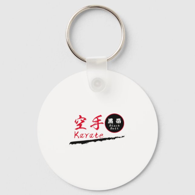 Chaveiro Camiseta Karate Faixa Preta  (Frente)