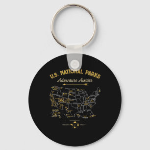 Chaveiro Camiseta Mapa Parques Nacionais Acampamento Mulher