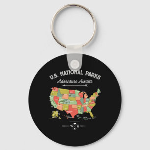 Chaveiro Camiseta Mapas Parques Nacionais Mulheres Homens C