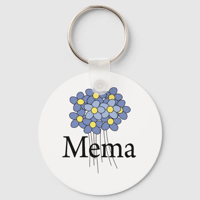 Chaveiro Camiseta MeMa Flor Azul Bonita (Frente)