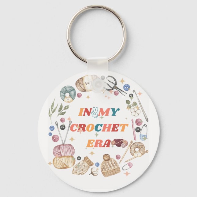 Chaveiro Camiseta Na Minha Era de Crochê , Presente para Mã (Frente)