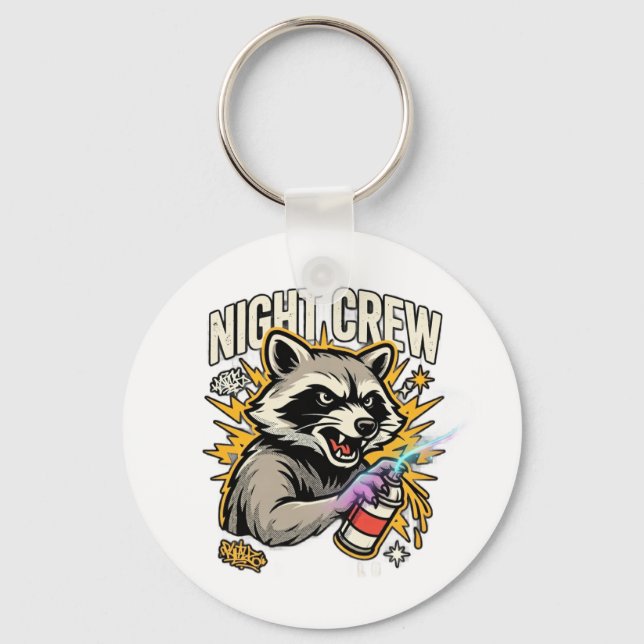 Chaveiro Camiseta Night Crew Raccoon Graffiti (Frente)