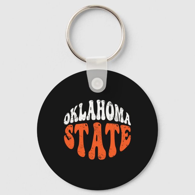 Chaveiro Camiseta Oklahoma State.retro Design Angustiado Vi (Frente)