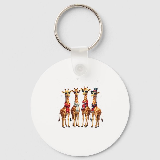Chaveiro Camiseta Oversized Giraffe Christmas Chic (Frente)