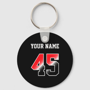 Chaveiro Camiseta Personalizada Número 45 Vermelho Personal