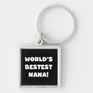 Chaveiro Camiseta preto e branco do Bestest Nana do mundo