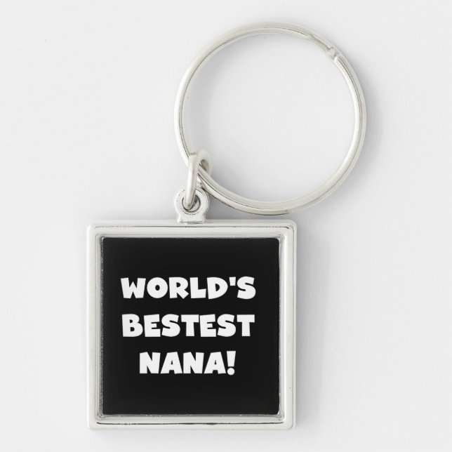 Chaveiro Camiseta preto e branco do Bestest Nana do mundo (Frente)