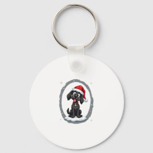 Chaveiro Camiseta Preto Labrador Natal Chapéu do Papai Noel