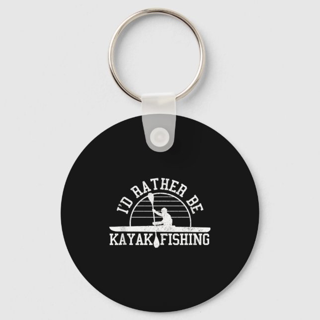 Chaveiro Camiseta Regata Divertida de Pesca de Caiaque Pres (Frente)