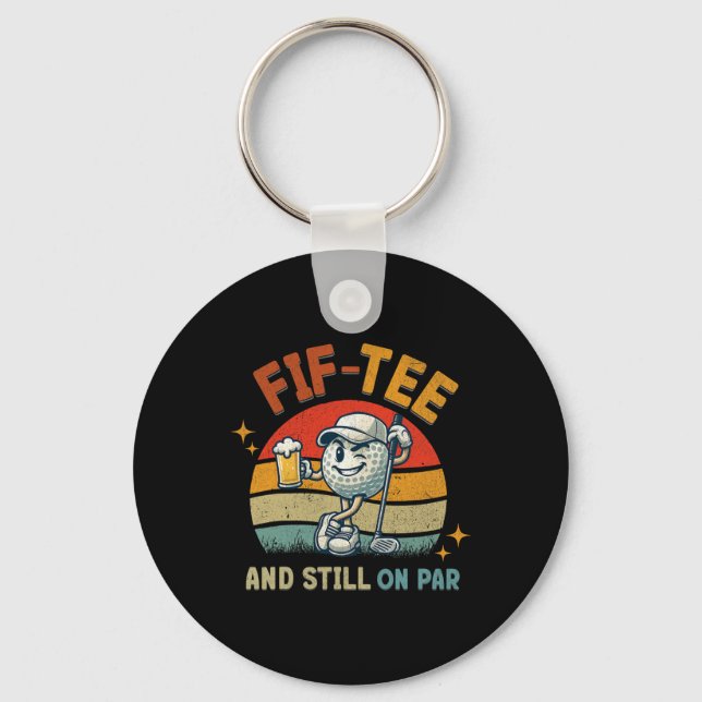 Chaveiro Camiseta Retro Fif Golfe Festa de Aniversário de 5 (Frente)