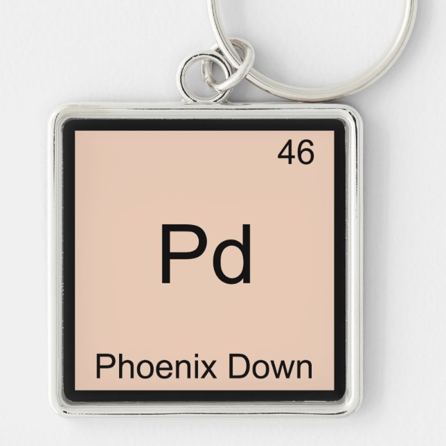 Chaveiro Camiseta Símbolo do Elemento Químico Pd - Phoenix  (Frente)