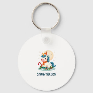 Chaveiro Camiseta Snownicorn Unicórnio Fofo Boneco de Neve 
