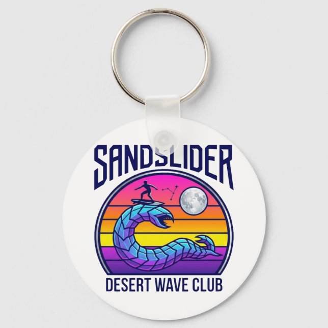 Chaveiro Camiseta Synthwave do Clube de Surf do Verme do De (Frente)