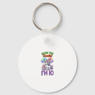 Chaveiro Camiseta Unicórnio Crianças 10º Aniversário Menino