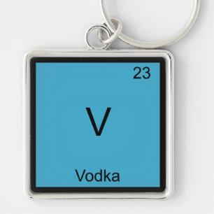 Chaveiro Camiseta V - Vodka Símbolo de Elemento de Química 