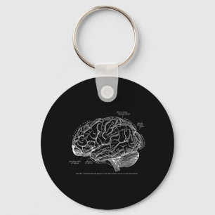 Chaveiro Camiseta Vintage de Anatomia Humana do Cérebro