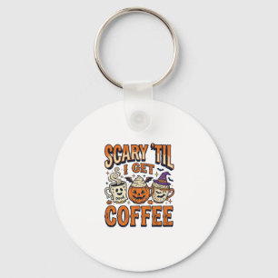 Chaveiro Camiseta Vintage de Café no Halloween Assustador A