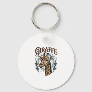 Chaveiro Camiseta Vintage Girafa Relâmpago Desenho Gravado_