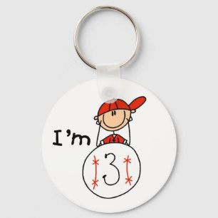 Chaveiro Camisetas de beisebol masculino I'm 3 e presentes