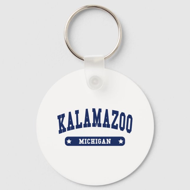 Chaveiro Camisetas de Estilo da Faculdade de Kalamazoo Mich (Frente)