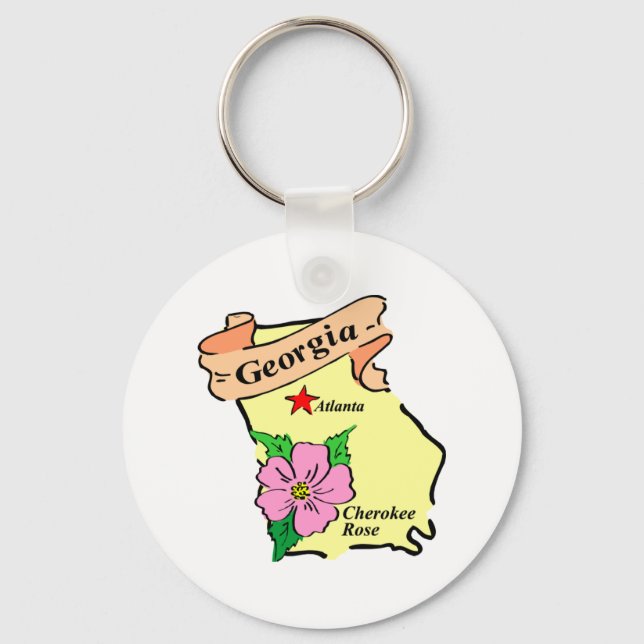 Chaveiro Camisetas e presentes de mapas da Geórgia bonito (Frente)