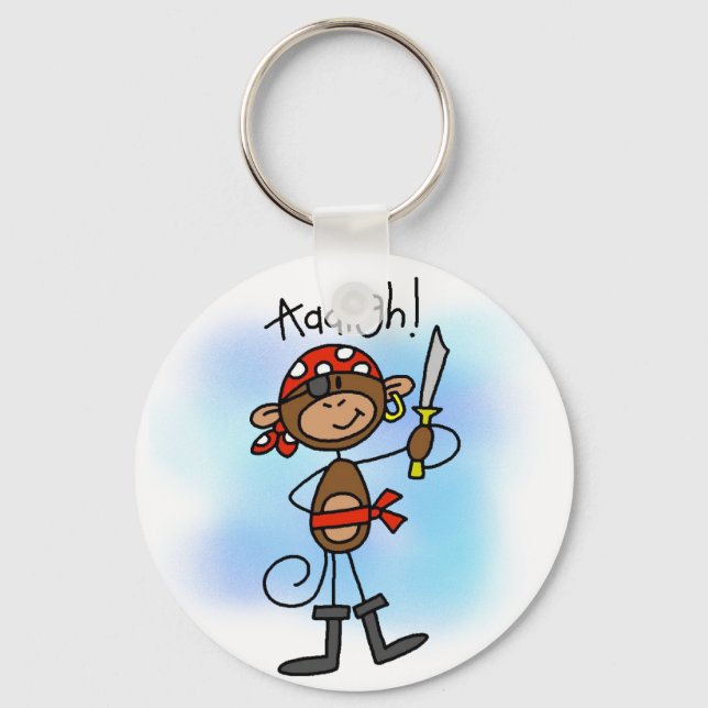 Chaveiro Camisetas e Presentes do Macaco Pirata Aargh (Frente)