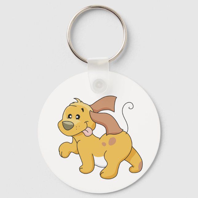 Chaveiro Camisetas e presentes felizes para o cão marrom (Frente)