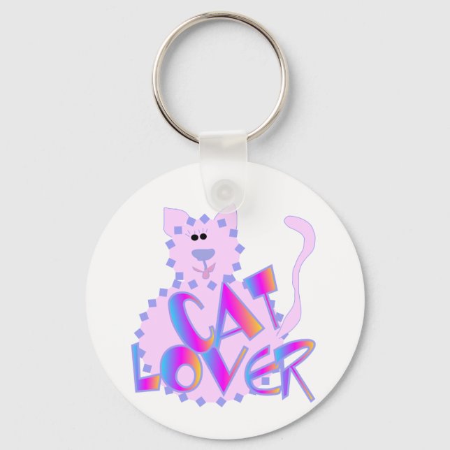Chaveiro Camisetas e presentes para gatos-do-rosa (Frente)