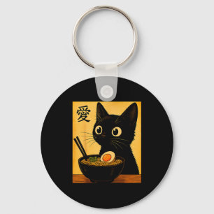Chaveiro Camisetas Gráficas Divertidas de Anime Gato Ramen
