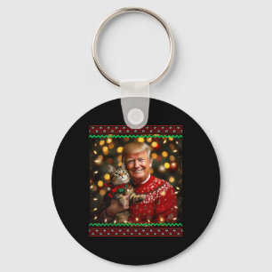 Chaveiro Camisola de Natal engraçada do Trump para amantes