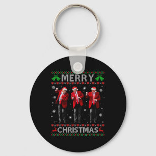 Chaveiro Camisola Feia de Natal Alegre Dança Trump Engraçad