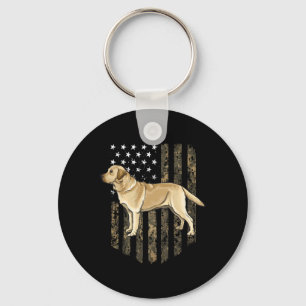 Chaveiro Camo American Flag Yellow Labrador Retriever 4th O