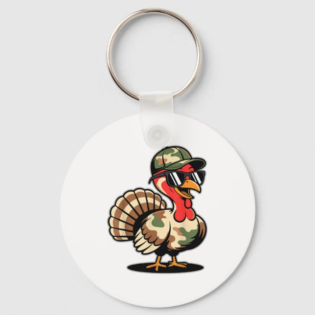 Chaveiro Camo Turkey Day Hunting Fall Thanksgiving  (Frente)
