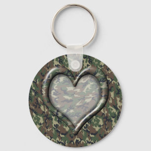 Chaveiro Camouflage Heart - Woodland