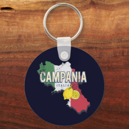 Chaveiro Campania Itália - Região Retro Mapa Vintage Souven