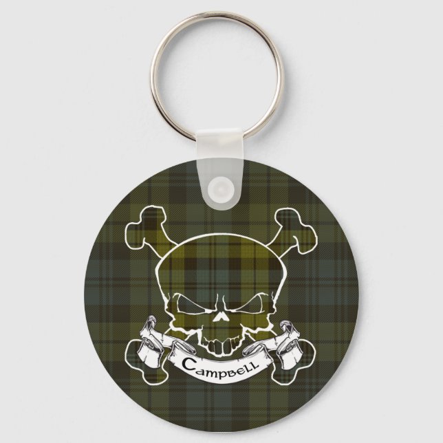 Chaveiro Campbell Tartan Skull Keyring (Frente)