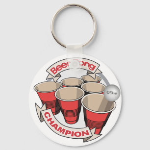 Chaveiro Campeão customizável de Pong da cerveja