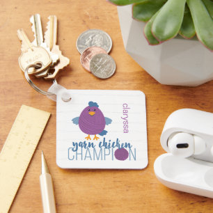 Chaveiro Campeão de Frango de Fio Roxo e Azul