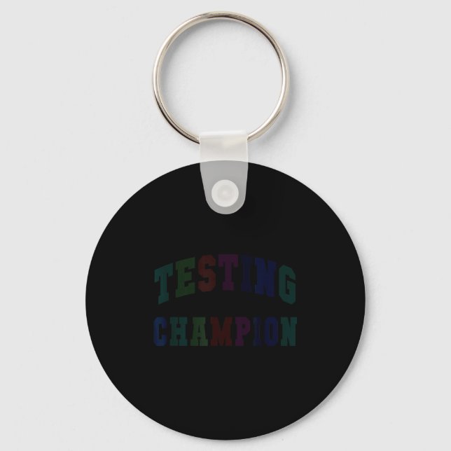 Chaveiro Campeão de teste Kawaii dia de teste professor bru (Frente)