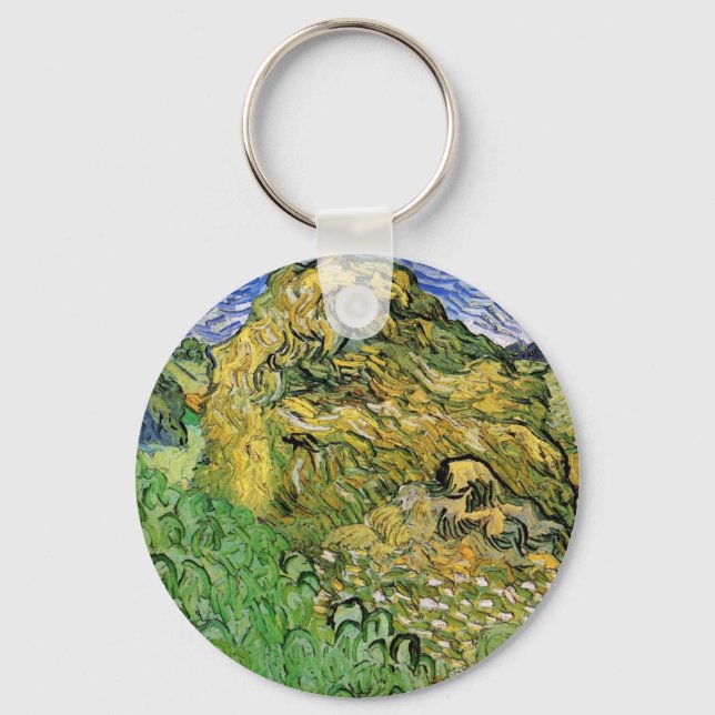 Chaveiro Campo com Montes de Trigo por Vincent van Gogh (Frente)
