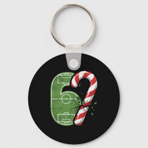 Chaveiro Campo de Futebol Candy Cane 67 Rachado Natal Engra
