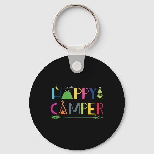 Chaveiro Campo de Seta Feliz de Verão Acampamento Presente  (Frente)