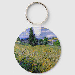 Chaveiro Campo de trigo verde com Cypress de Van Gogh.