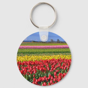 Chaveiro Campo de tulipa colorida
