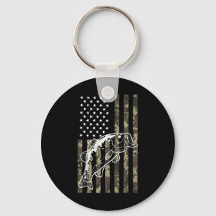 Chaveiro Camuflagem de pesca Bandeira Americana B Patriótic