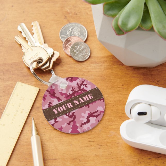 Chaveiro Camuflagem rosa (Mesa)