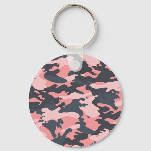 Chaveiro Camuflagem rosa: Padrão clássico de vinheta (Frente)