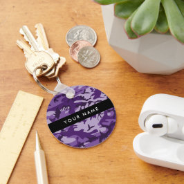 Chaveiro Camuflagem Roxa Seu Nome Personalize