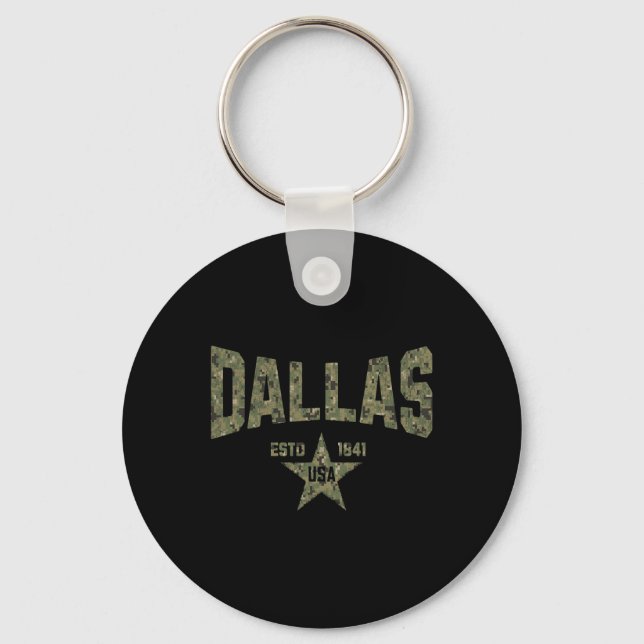 Chaveiro Camuflagem Suvenir EUA Estrela Dallas Texas  (Frente)